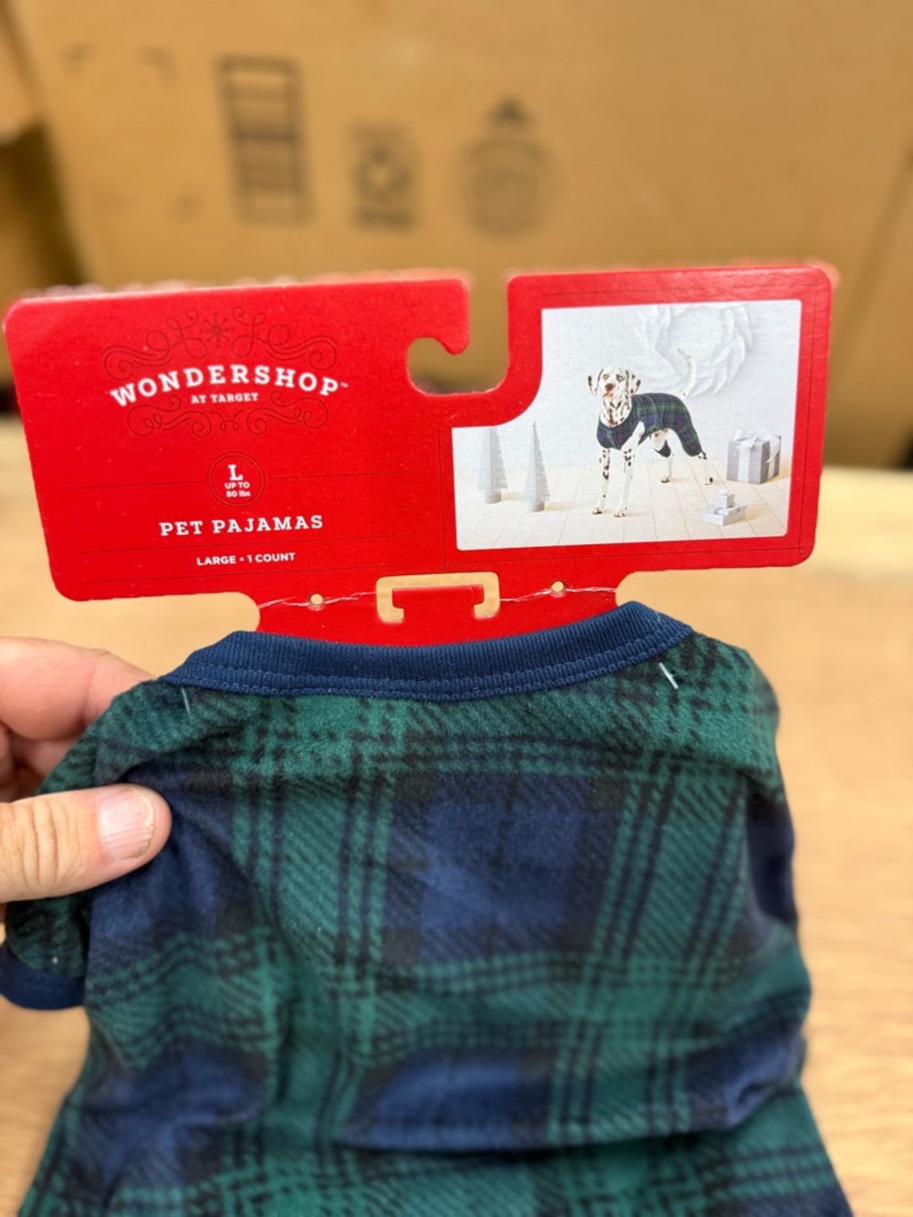 Wondershop Green & Navy Plaid‎ Pet Sweater
